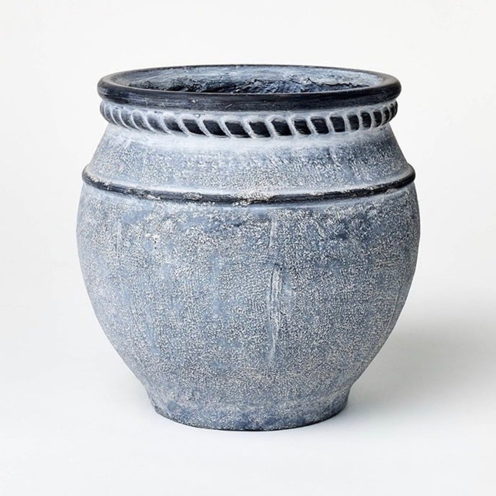Medium Concrete Planter with Antique Finish 8” - Threshold Studio McGee
